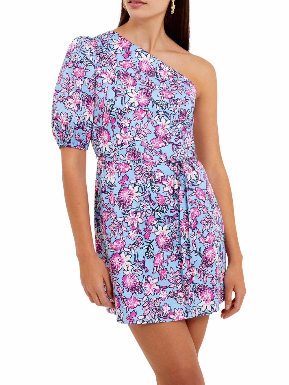 French Connection Fotini Floral One Shoulder Mini Size Small